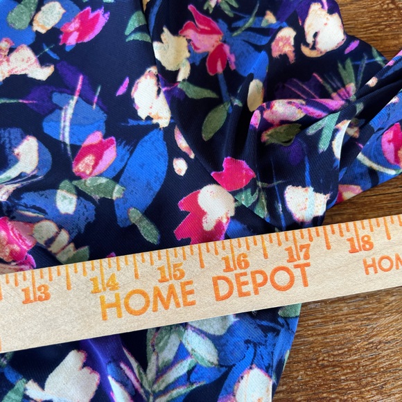 Lauren Ralph Lauren Size 10 Sheath Dress Black Floral Botanical Surplice V Neck - Picture 10 of 14